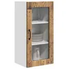 Image de vidaXL Wandglas Kasten LUCCA Oud hout 40 x 31 x 80 cm Bewerkt hout