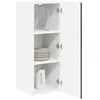 Image de vidaXL Meuble mural LUCCA 2 pcs Chêne brun 30 x 31 x 80 cm, Solutions de cuisine modernes, panneau rectangulaire en bois, protection pour lave-vaisselle, gain de place