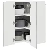 Image de vidaXL Cabinet d'angle mural LUCCA Sonoma gris 57 x 57 x 80 cm, Solutions de cuisine modernes, panneau rectangulaire en bois, protection pour lave-vaisselle, gain de place