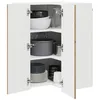Image de vidaXL Cabinet d'angle mural LUCCA Chêne artisanal 57 x 57 x 80 cm, Solutions de cuisine modernes, panneau rectangulaire en bois, protection pour lave-vaisselle, gain de place