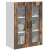 Image de vidaXL Cabinet en verre mural LUCCA Chêne fumé 60 x 31 x 80 cm