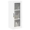 Image de vidaXL Wandglas Kasten LUCCA Wit 40 x 31 x 100 cm Bewerkt hout
