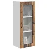 Image de vidaXL Cabinet en verre mural LUCCA Bois ancien 40 x 31 x 100 cm