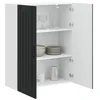 Image de vidaXL Meuble mural LUCCA Noir 80 x 31 x 100 cm Bois d'ingénierie, Solutions de cuisine modernes, panneau rectangulaire en bois, protection pour lave-vaisselle, gain de place