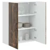 Image de vidaXL Meuble mural LUCCA Chêne fumé 80 x 31 x 100 cm, Solutions de cuisine modernes, panneau rectangulaire en bois, protection pour lave-vaisselle, gain de place