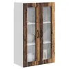 Image de vidaXL Cabinet en verre mural LUCCA Bois ancien 60 x 31 x 100 cm