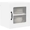 Image de vidaXL Wandglas Kasten PORTO 2 st Wit Bewerkt hout