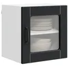 Image de vidaXL Cabinet en verre mural PORTO 2 pc Noir Bois d'ingénierie