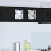 Image de vidaXL Cabinet en verre mural PORTO 2 pc Noir Bois d'ingénierie