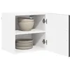 Image de vidaXL Meuble mural PORTO 2 pc Noir Bois d'ingénierie