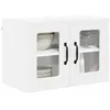 Image de vidaXL Cabinet en verre mural PORTO 2 pc Blanc Bois d'ingénierie