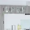 Image de vidaXL Cabinet en verre mural PORTO 2 pc Gris Sonoma Bois d'ingénierie