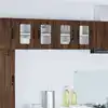 Image de vidaXL Cabinet en verre mural PORTO 2 pc Chêne brun Bois d'ingénierie