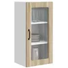 Image de vidaXL Cabinet en verre mural PORTO 2 pcs Chêne Sonoma 40 x 31 x 80 cm, Armoire de cuisine en bois moderne, murale, rangement compact, design pratique, meuble en bois durable