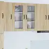 Image de vidaXL Cabinet en verre mural PORTO 2 pcs Chêne Sonoma 40 x 31 x 80 cm