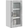 Image de vidaXL Cabinet en verre mural PORTO 2 pcs Gris béton 40 x 31 x 80 cm, Armoire de cuisine en bois moderne, murale, rangement compact, design pratique, meuble en bois durable