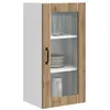 Image de vidaXL Cabinet en verre mural PORTO 2 pc Chêne artisanal