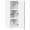 Image de vidaXL Meuble mural PORTO 2 pcs Chêne fumé 30 x 31 x 80 cm, Armoire de cuisine en bois moderne, murale, rangement compact, design pratique, meuble en bois durable