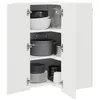 Image de vidaXL Wandhoekkast PORTO Hoogglans wit 57 x 57 x 80 cm Bewerkt hout