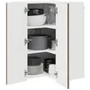 Image de vidaXL Cabinet d'angle mural PORTO Chêne brun 57 x 57 x 80 cm, Armoire de cuisine en bois moderne, murale, rangement compact, design pratique, meuble en bois durable
