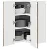 Image de vidaXL Cabinet d'angle mural PORTO Bois ancien 57 x 57 x 80 cm, Armoire de cuisine en bois moderne, murale, rangement compact, design pratique, meuble en bois durable