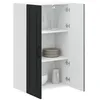 Image de vidaXL Meuble mural PORTO Noir 60 x 31 x 100 cm Bois d'ingénierie, Armoire de cuisine en bois moderne, murale, rangement compact, design pratique, meuble en bois durable
