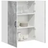 Image de vidaXL Meuble mural PORTO Gris béton 80 x 31 x 100 cm, Armoire de cuisine en bois moderne, murale, rangement compact, design pratique, meuble en bois durable