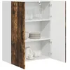 Image de vidaXL Meuble mural PORTO Chêne fumé 80 x 31 x 100 cm, Armoire de cuisine en bois moderne, murale, rangement compact, design pratique, meuble en bois durable