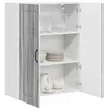 Image de vidaXL Meuble mural PORTO Gris Sonoma 80 x 31 x 100 cm, Armoire de cuisine en bois moderne, murale, rangement compact, design pratique, meuble en bois durable