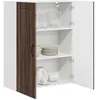 Image de vidaXL Meuble mural PORTO Chêne brun 80 x 31 x 100 cm, Armoire de cuisine en bois moderne, murale, rangement compact, design pratique, meuble en bois durable