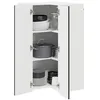 Image de vidaXL Cabinet d'angle mural PORTO Noir 57 x 57 x 100 cm, Armoire de cuisine en bois moderne, murale, rangement compact, design pratique, meuble en bois durable