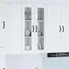 Image de vidaXL Cabinet en verre mural PORTO Blanc brillant 60 x 31 x 100 cm
