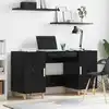 Image de vidaXL Bureau avec porte Chêne noir 140 x 50 x 75 cm Bois d'ingénierie