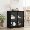Image de vidaXL Meuble d'appoint Chêne noir 68 x 37 x 75,5 cm Bois d'ingénierie