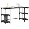 Image de vidaXL Bureau Chêne noir 140 x 50 x 75 cm Bois d'ingénierie, Bureau informatique industriel rustique, table rectangulaire solide, rangement spacieux pour bureau à domicile et études