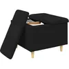 Image de vidaXL Ottoman met opslag Zwart 60 x 60 x 45 cm Stof