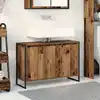 Image de vidaXL Cabinet de salle de bain avec porte Bois Ancien 90 x 30 x 60 cm