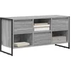 Image de vidaXL Meuble TV Gris Sonoma 100 x 36 x 49,5 cm Bois d'ingénierie, Meuble TV rectangulaire pour salon, en bois robuste, rangement média compact, meuble tendance