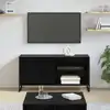 Image de vidaXL Meuble TV 100 x 36 x 49,5 cm Chêne noir Bois d'ingénierie