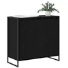 Image de vidaXL Bijzetkast Zwart Eiken 79 x 36 x 75 cm Bewerkt hout
