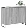 Image de vidaXL Meuble d'appoint Gris Sonoma 96,5 x 30 x 75 cm, Buffet Rectangulaire, Étagère Durable, Solution de Rangement Moderne, Décor Fonctionnel