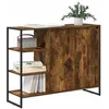 Image de vidaXL Bijzetkast Rook Eik 96,5 x 30 x 75 cm Bewerkt hout