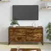 Image de vidaXL Meuble TV 100 x 36 x 49.5 cm Chêne Fumé Bois d'ingénierie