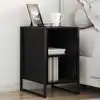 Image de vidaXL Table de chevet Chêne noir 39.5 x 30 x 50 cm Bois d'ingénierie