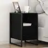 Image de vidaXL Table de chevet avec tiroir 2 pcs Chêne noir 39,5 x 30 x 50 cm