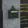 Image de vidaXL Boîte aux lettres murale Vert 40,5 x 16 x 45 cm Aluminium coulé
