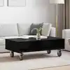 Image de vidaXL Side Table with Wheels Chêne noir 90 x 50 x 30 cm