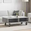 Image de vidaXL Side Table with Wheels Gris Sonoma 90 x 50 x 30 cm