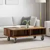 Image de vidaXL Side Table with Wheels Bois ancien 90 x 50 x 30 cm
