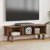 Image de vidaXL Meuble TV 100 x 35 x 35 cm Chêne fumé Bois d'ingénierie